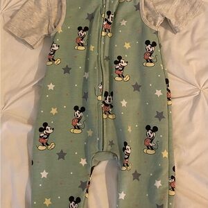 Toddler Disney Mickey Mouse Kids One Piece overalls romper- Sage Green